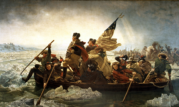 Washington crosses the Delaware River